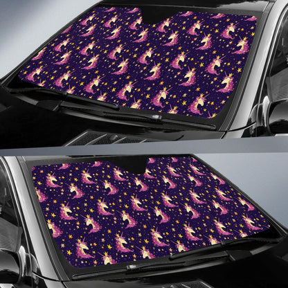 Unicorn Princess Star Sparkle Car Sun Shade For Windshield