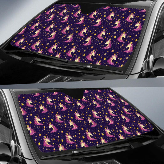 Unicorn Princess Star Sparkle Car Sun Shade For Windshield