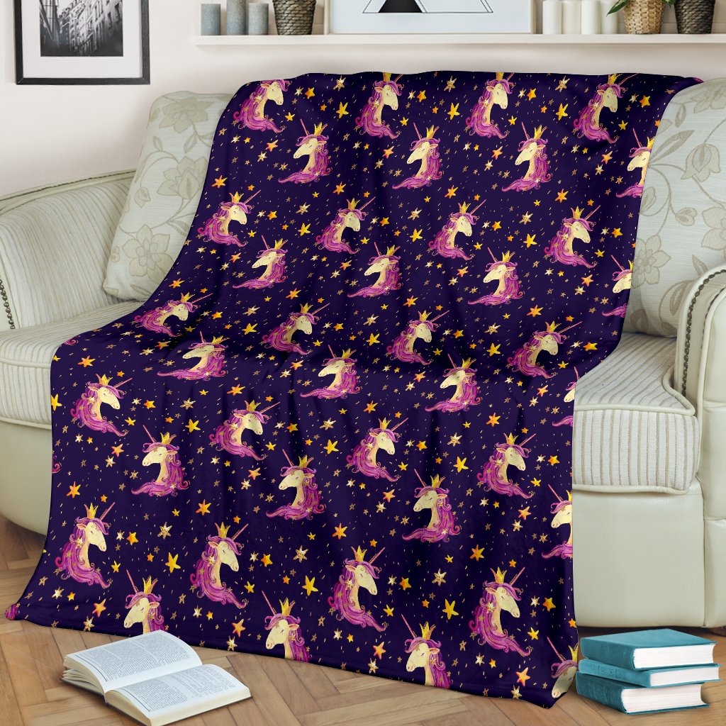 Unicorn Princess Star Sparkle Fleece Blanket