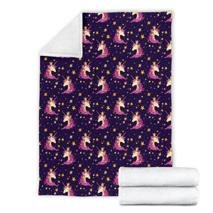 Unicorn Princess Star Sparkle Fleece Blanket