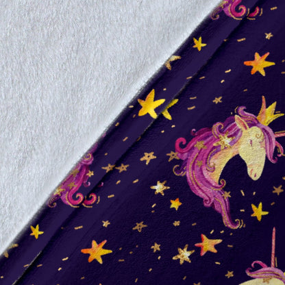 Unicorn Princess Star Sparkle Fleece Blanket