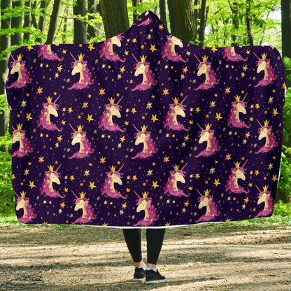 Unicorn Princess Star Sparkle Hooded Blanket-JTAMIGO.COM