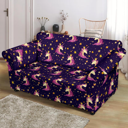 Unicorn Princess Star Sparkle Loveseat Slipcover-JTAMIGO.COM