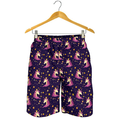 Unicorn Princess Star Sparkle Mens Shorts-JTAMIGO.COM