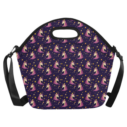Unicorn Princess Star Sparkle Neoprene Lunch Bag (Model 1669)(Large)-JTAMIGO.COM