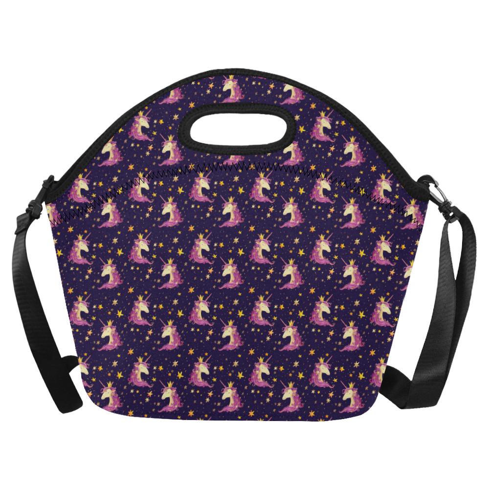 Unicorn Princess Star Sparkle Neoprene Lunch Bag (Model 1669)(Large)-JTAMIGO.COM