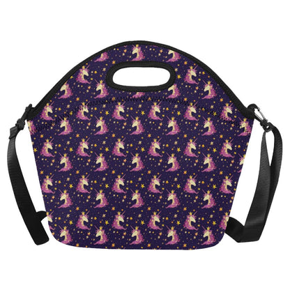 Unicorn Princess Star Sparkle Neoprene Lunch Bag (Model 1669)(Large)-JTAMIGO.COM