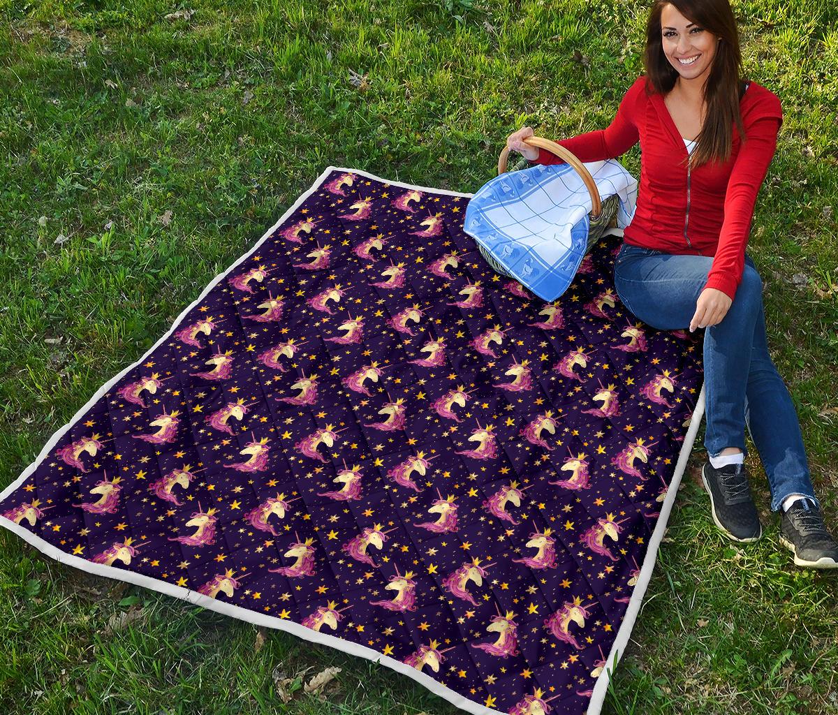 Unicorn Princess Star Sparkle Premium Quilt-JTAMIGO.COM