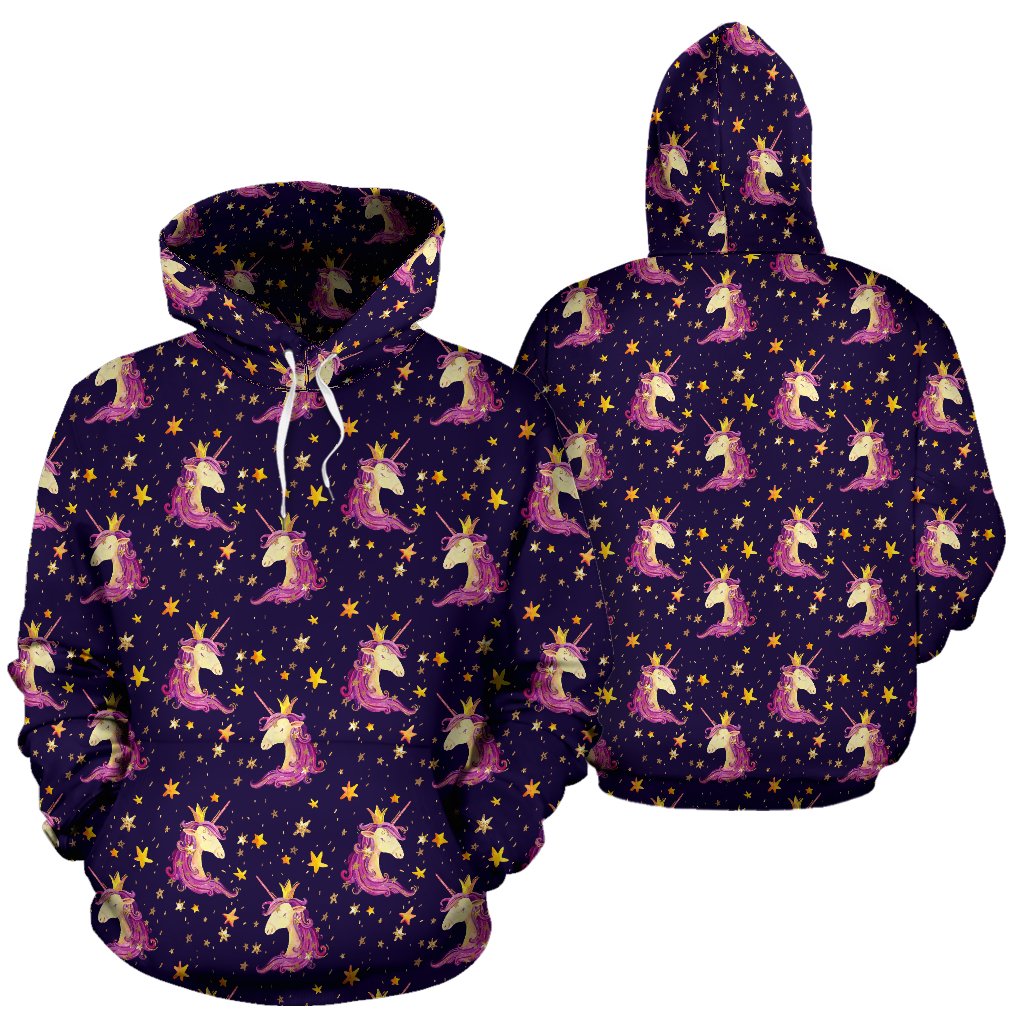 Unicorn Princess Star Sparkle Pullover Hoodie