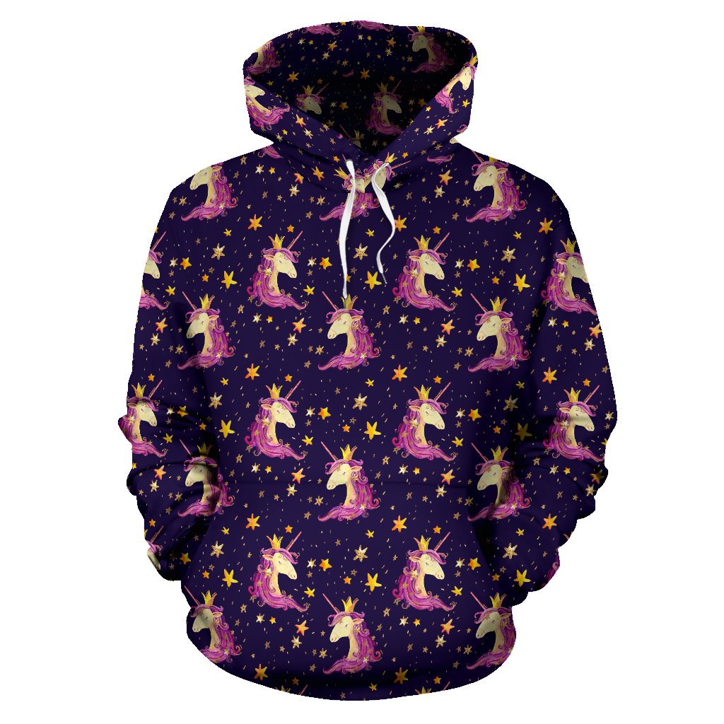 Unicorn Princess Star Sparkle Pullover Hoodie