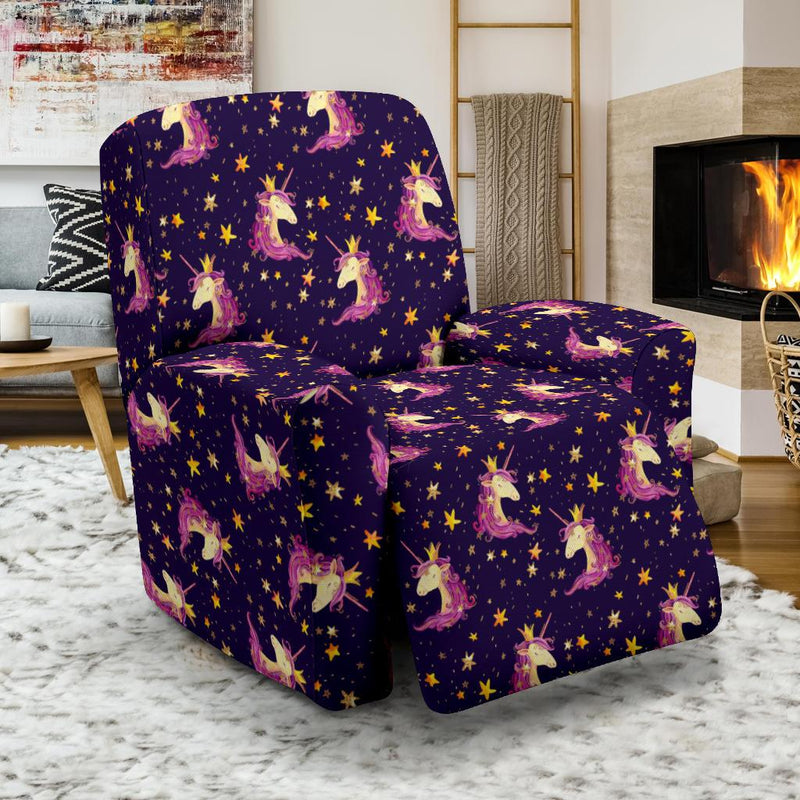 Unicorn Princess Star Sparkle Recliner Slipcover-JTAMIGO.COM