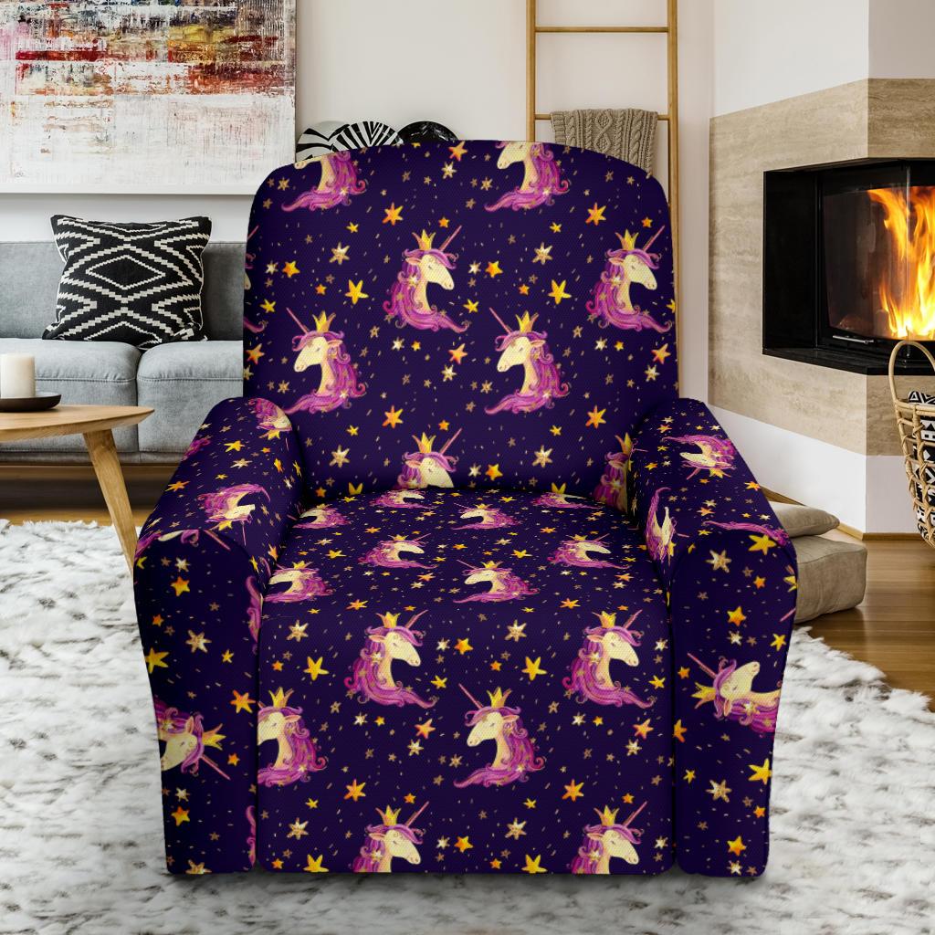 Unicorn Princess Star Sparkle Single Sofa Slipcover -JTAMIGO.COM