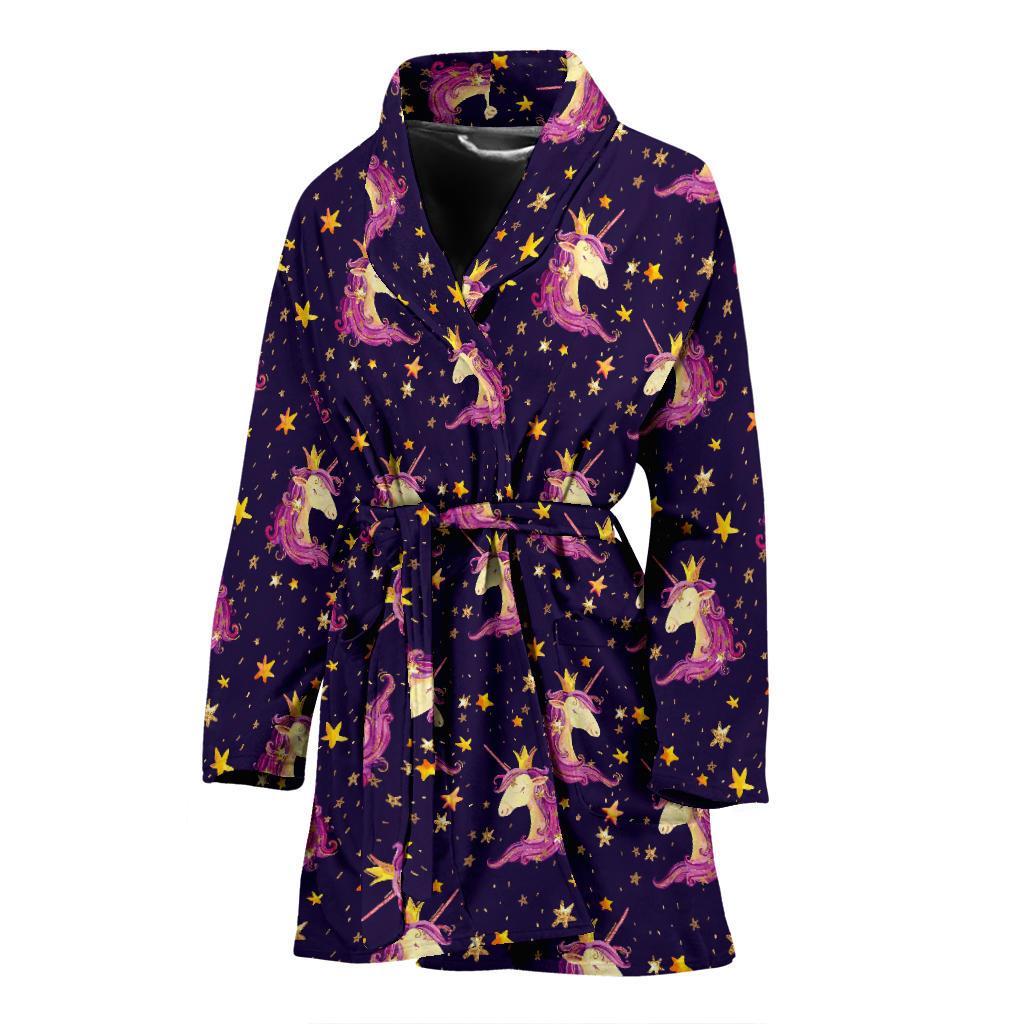 Unicorn Princess Star Sparkle Women Bath Robe-JTAMIGO.COM