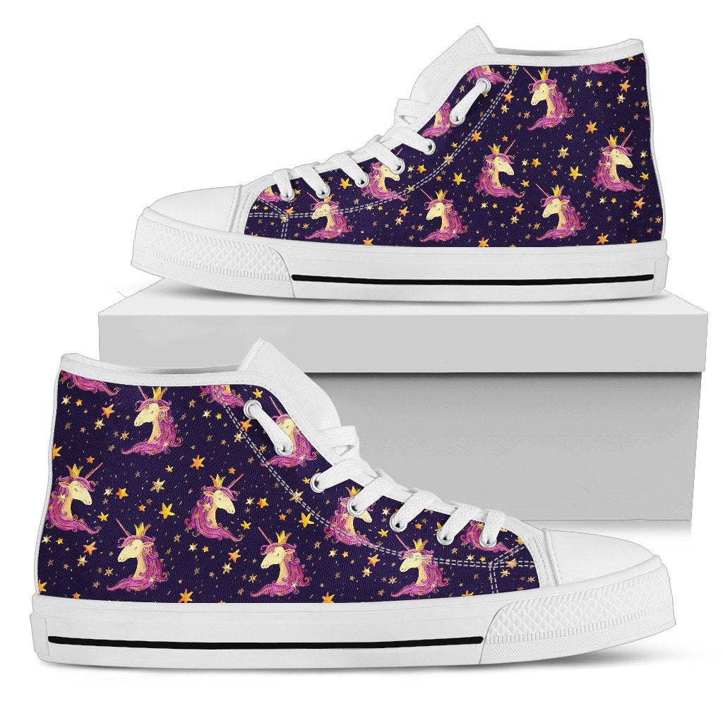 Unicorn Princess Star Sparkle Women High Top Shoes