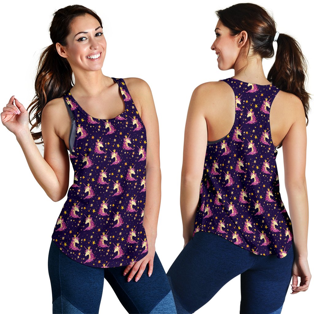 Unicorn Princess Star Sparkle Women Racerback Tank Top