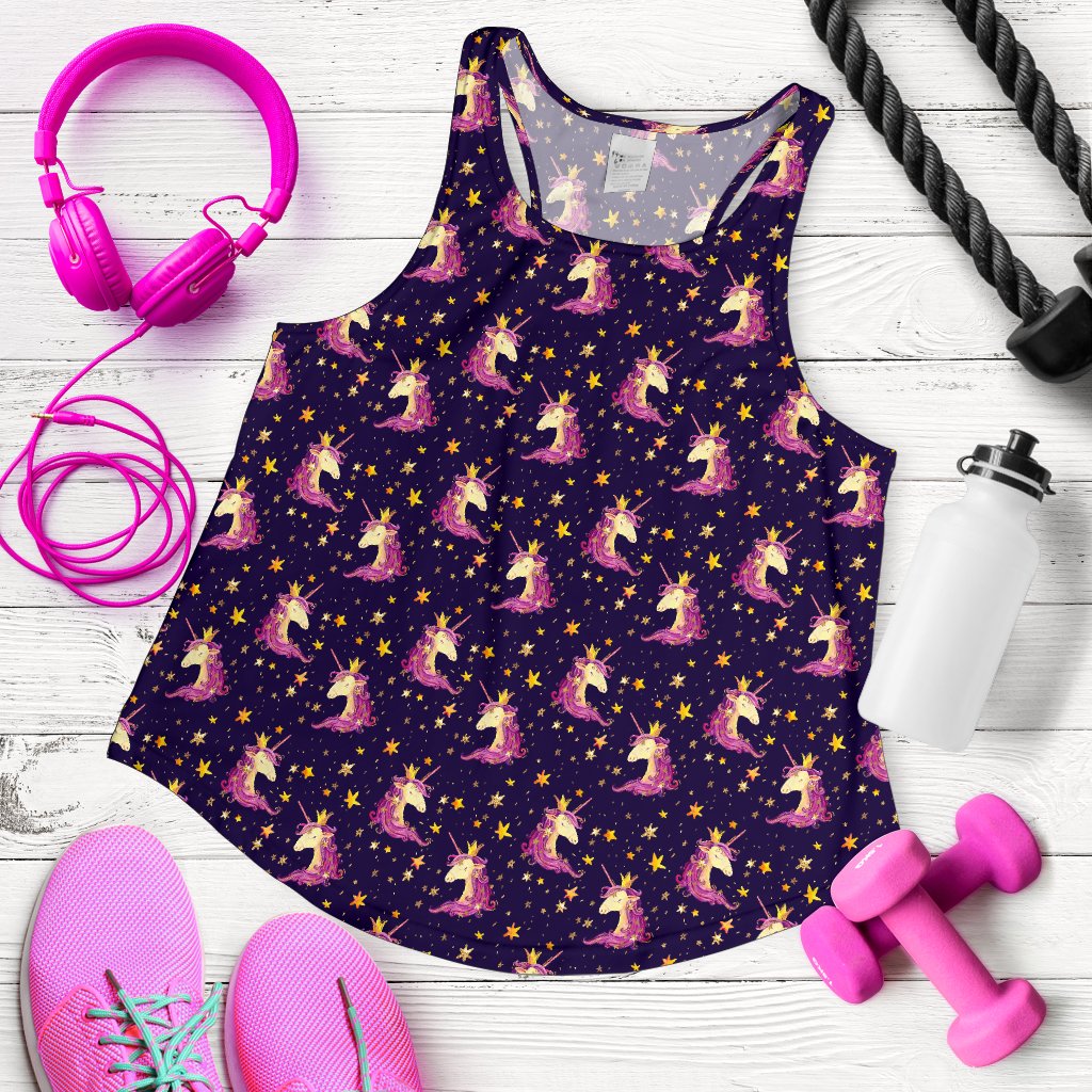 Unicorn Princess Star Sparkle Women Racerback Tank Top