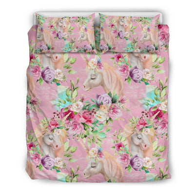 Unicorn Princess with Rose Duvet Cover Bedding Set
