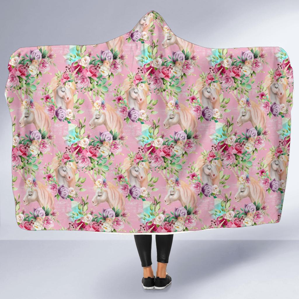 Unicorn Princess with Rose Hooded Blanket-JTAMIGO.COM