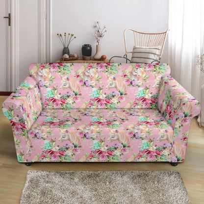 Unicorn Princess with Rose Loveseat Slipcover-JTAMIGO.COM