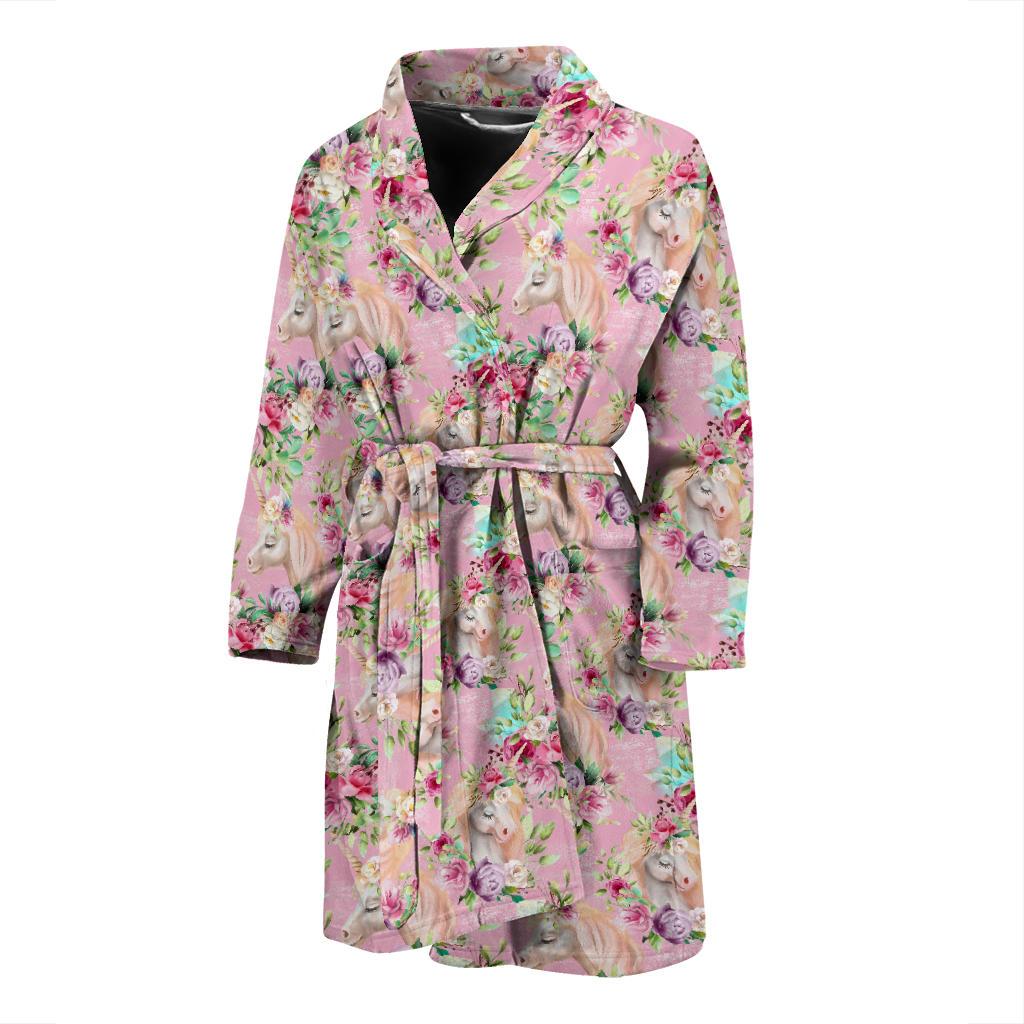 Unicorn Princess with Rose Men Bath Robe-JTAMIGO.COM