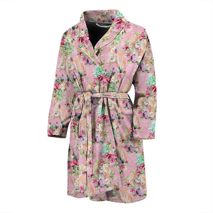 Unicorn Princess with Rose Men Bath Robe-JTAMIGO.COM