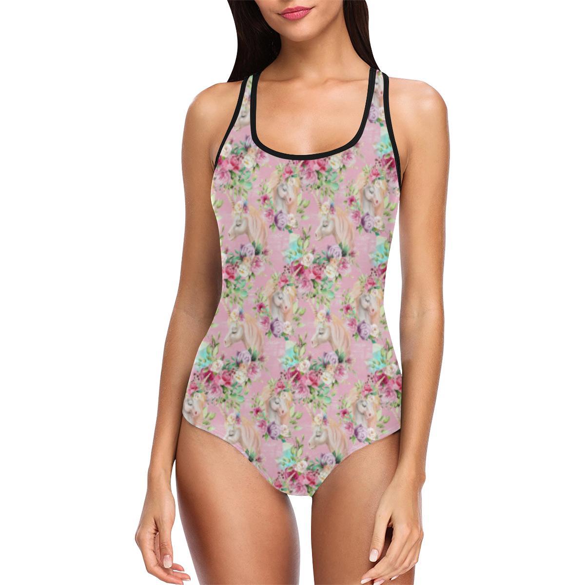 Unicorn Princess with Rose One Piece Swimsuit-JTAMIGO.COM