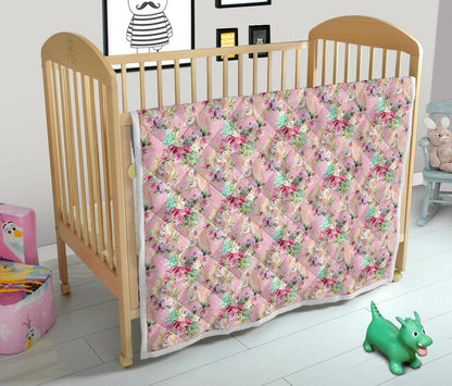 Unicorn Princess with Rose Premium Quilt-JTAMIGO.COM