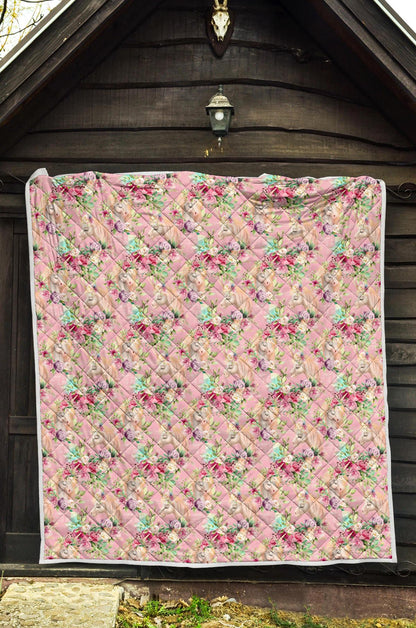 Unicorn Princess with Rose Premium Quilt-JTAMIGO.COM