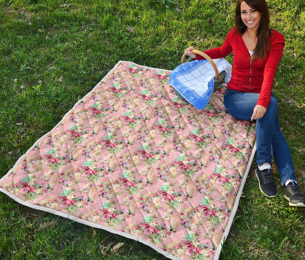 Unicorn Princess with Rose Premium Quilt-JTAMIGO.COM
