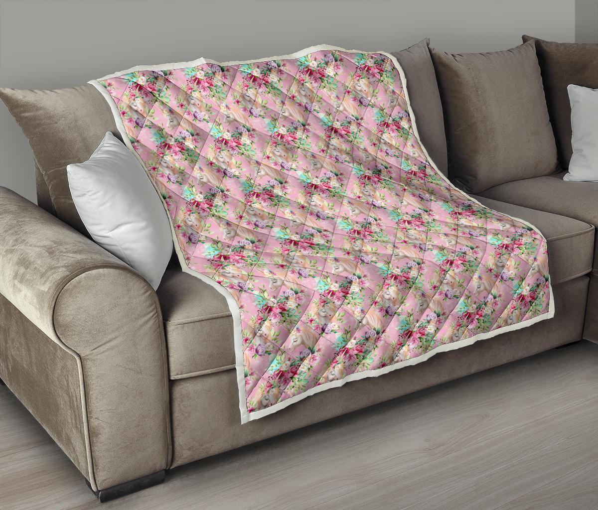 Unicorn Princess with Rose Premium Quilt-JTAMIGO.COM