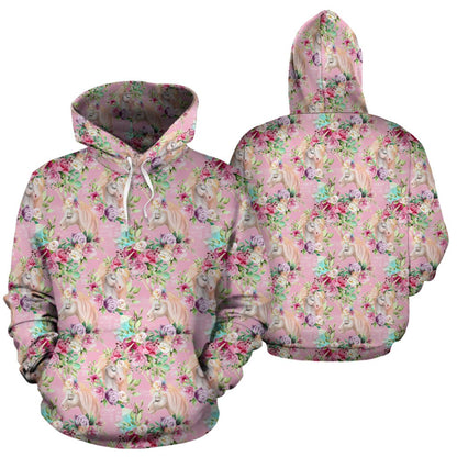 Unicorn Princess with Rose Pullover Hoodie