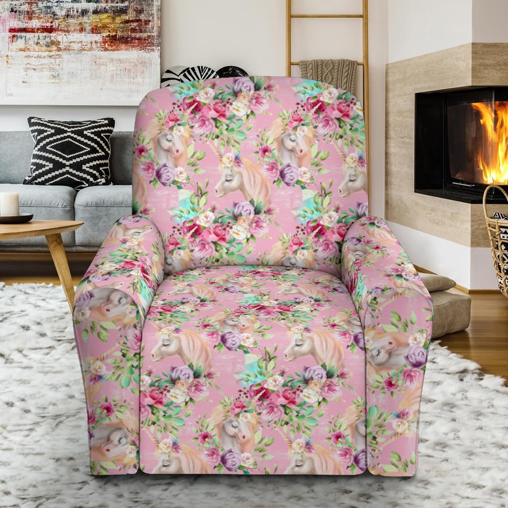 Unicorn Princess with Rose Single Sofa Slipcover -JTAMIGO.COM