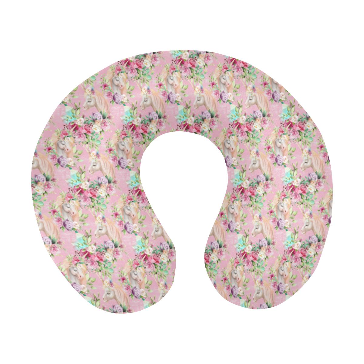 Unicorn Princess with Rose U-Shaped Travel Neck Pillow-JTAMIGO.COM
