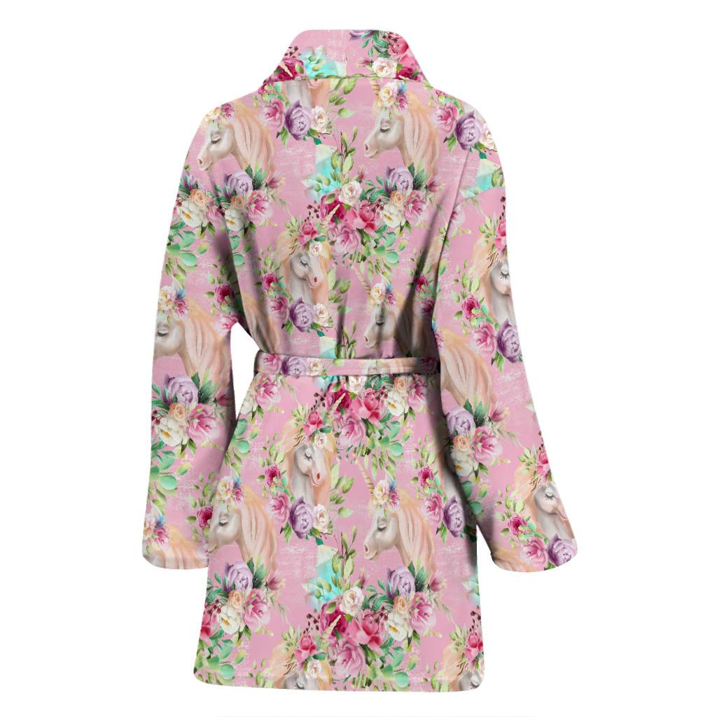 Unicorn Princess with Rose Women Bath Robe-JTAMIGO.COM