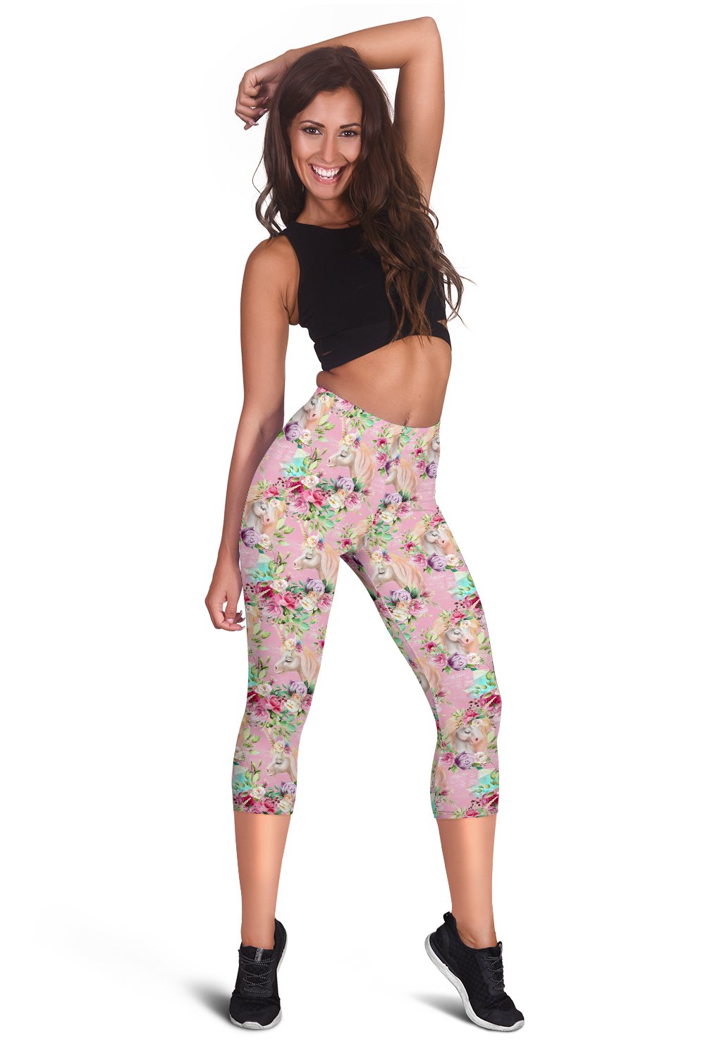 Unicorn Princess with Rose Women Capris