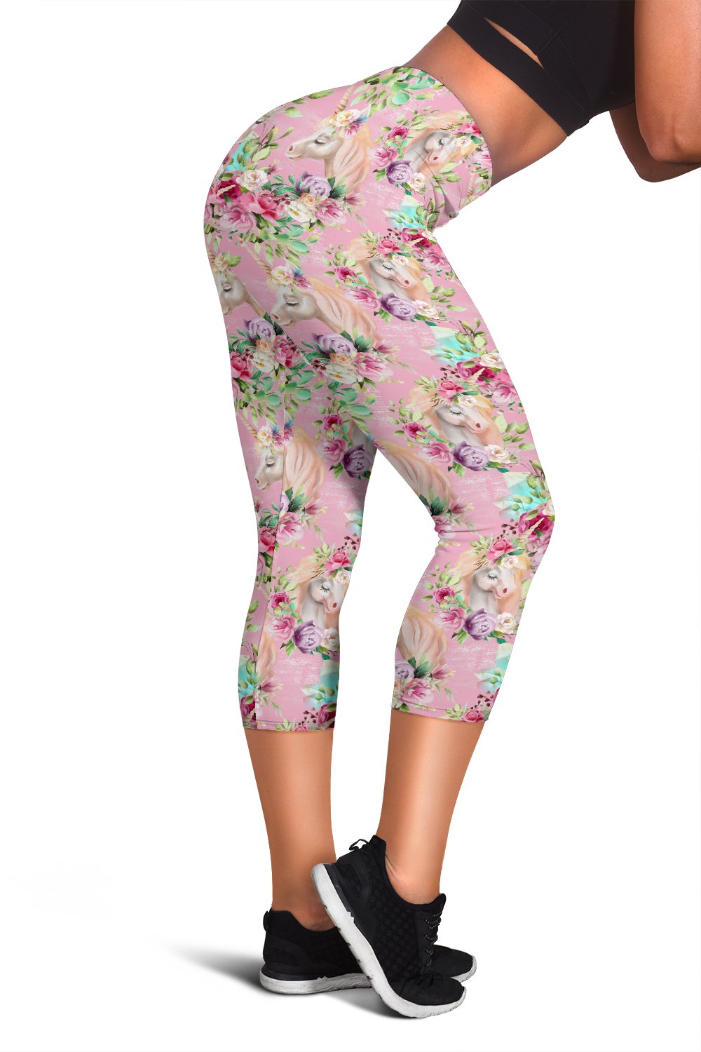 Unicorn Princess with Rose Women Capris