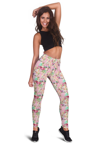 Unicorn Princess with Rose Women Leggings