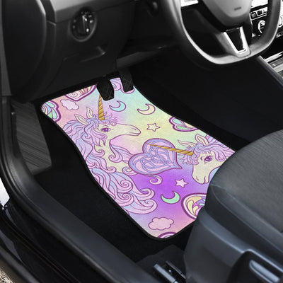 Unicorn Rainbow Star Heart Print Car Floor Mats