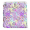 Unicorn Rainbow Star Heart Print Duvet Cover Bedding Set