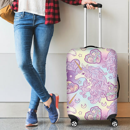 Unicorn Rainbow Star Heart Print Luggage Cover Protector