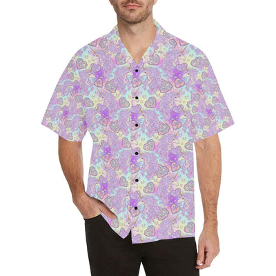 Unicorn Rainbow Star Heart Print Men Aloha Hawaiian Shirt
