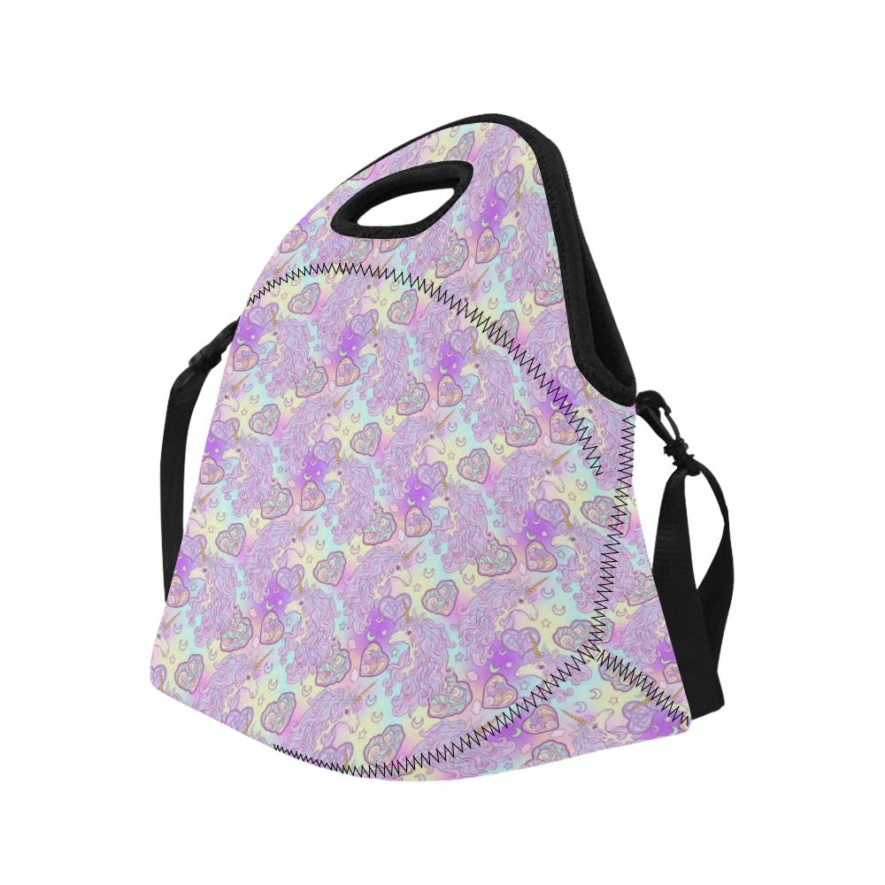 Unicorn Rainbow Star Heart Print Neoprene Lunch Bag (Model 1669)(Large)-JTAMIGO.COM