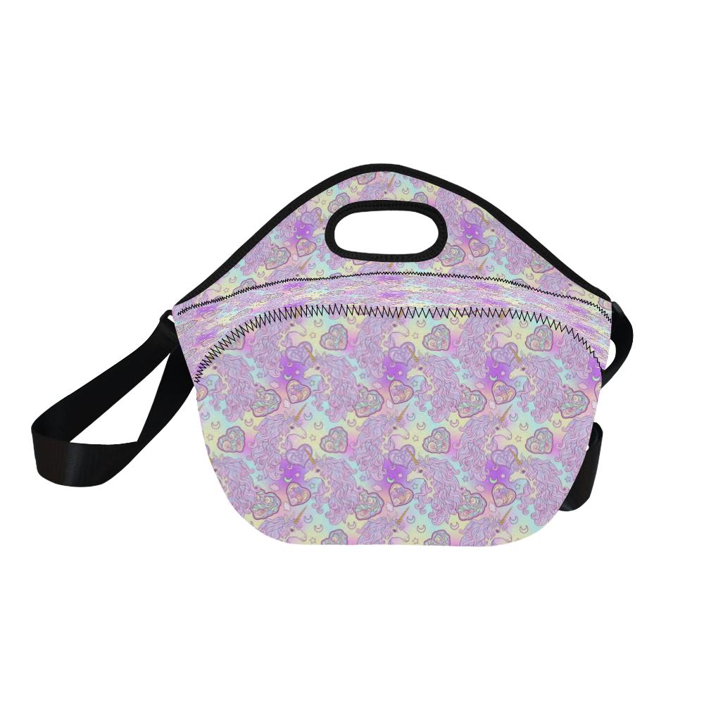 Unicorn Rainbow Star Heart Print Neoprene Lunch Bag (Model 1669)(Large)-JTAMIGO.COM