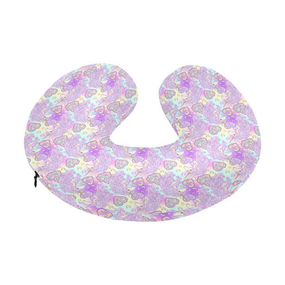 Unicorn Rainbow Star Heart Print U-Shaped Travel Neck Pillow-JTAMIGO.COM