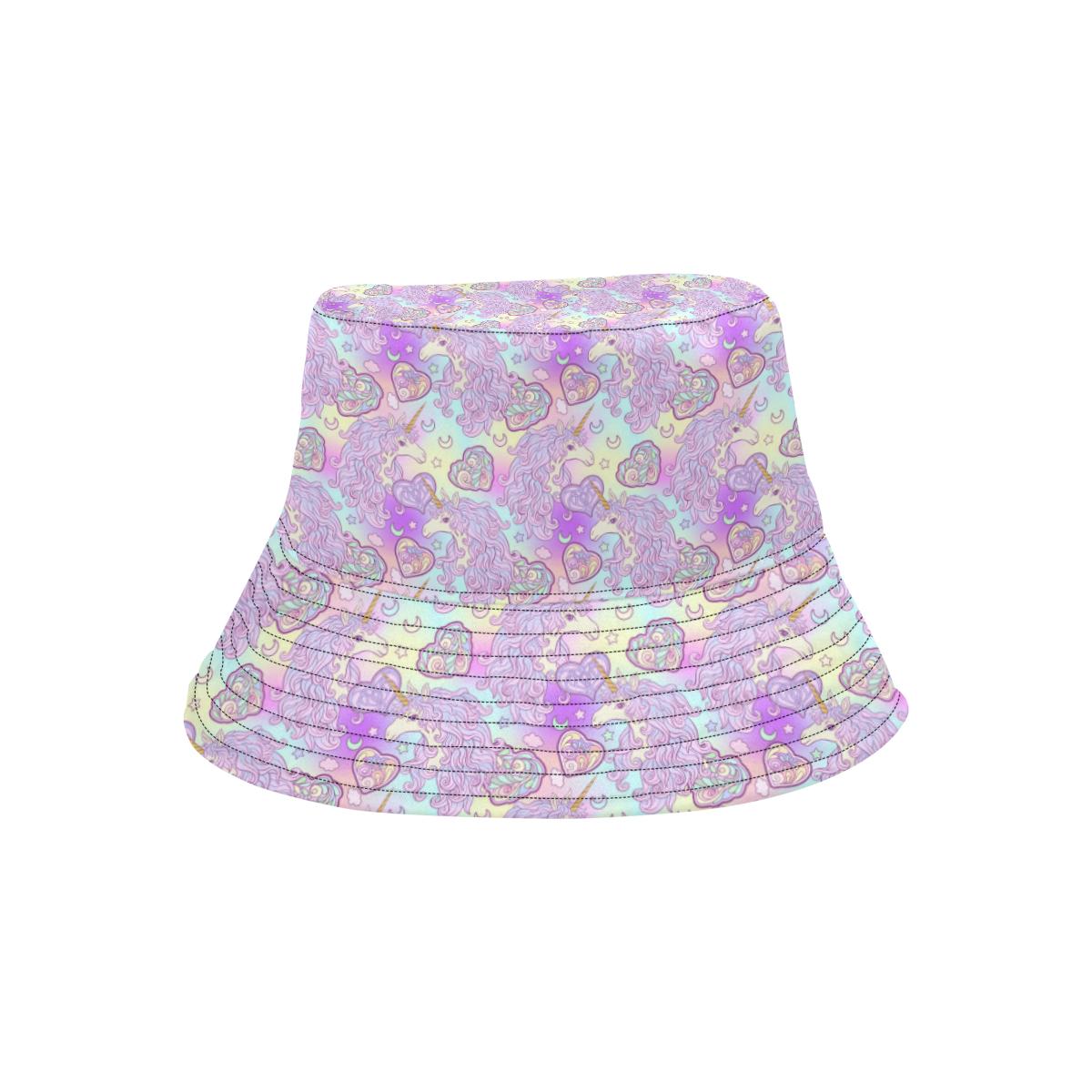 Unicorn Rainbow Star Heart Print Unisex Bucket Hat