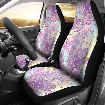 Unicorn Rainbow Star Heart Print Universal Fit Car Seat Covers