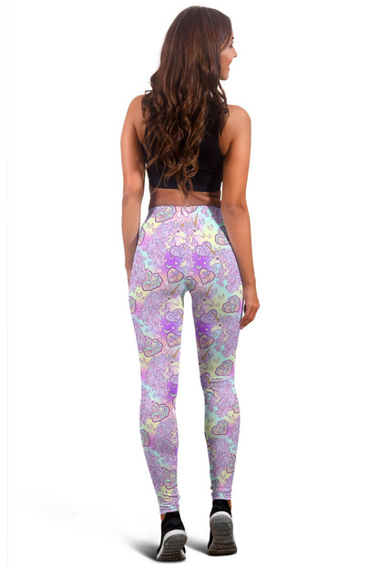 Unicorn Rainbow Star Heart Print Women Leggings