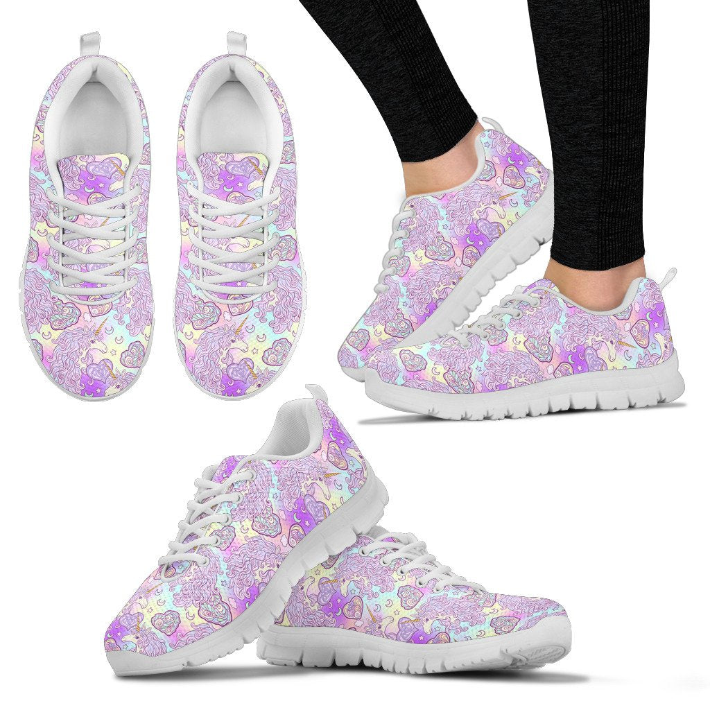 Unicorn Rainbow Star Heart Print Women Sneakers Shoes