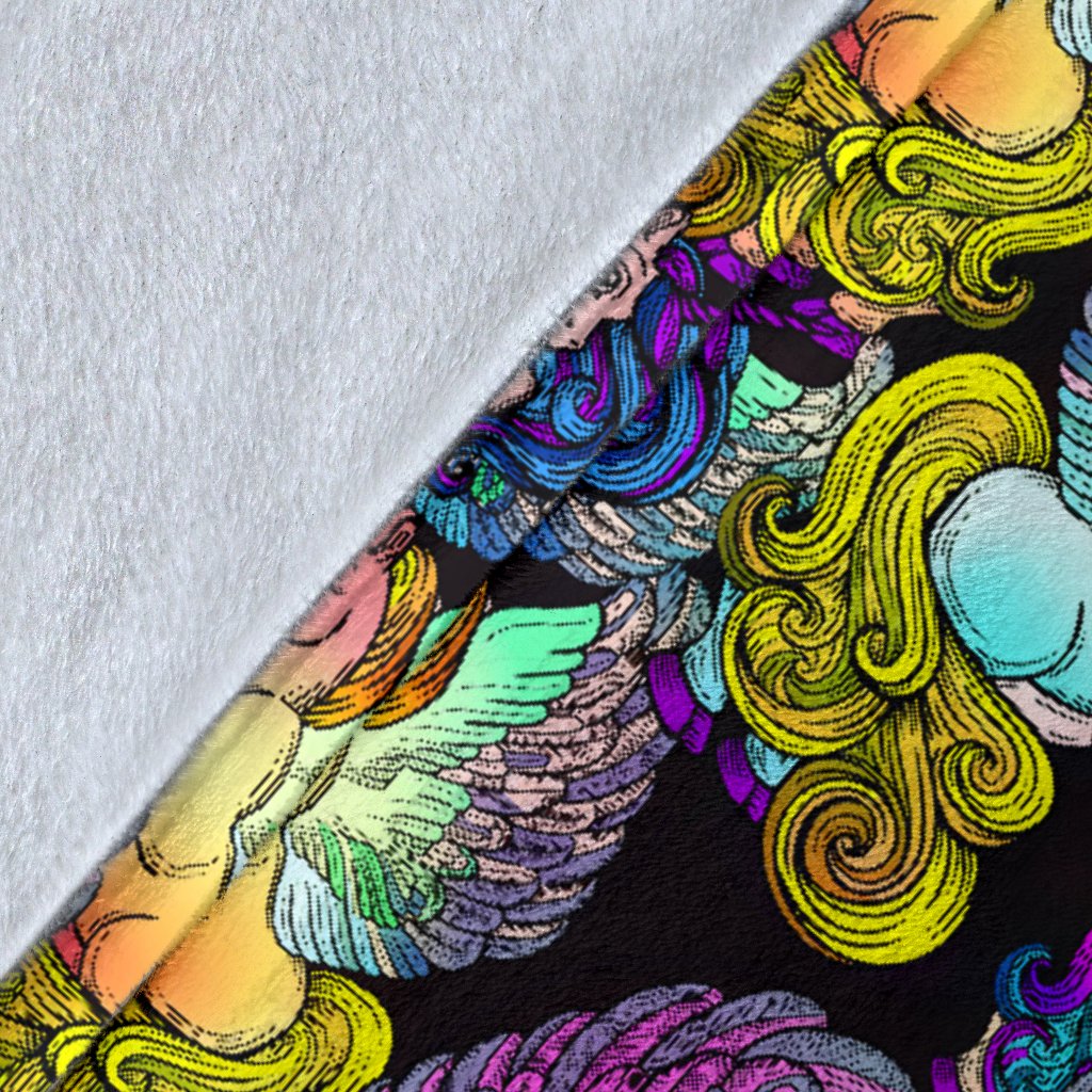 Unicorn With Wings Print Pattern Fleece Blanket