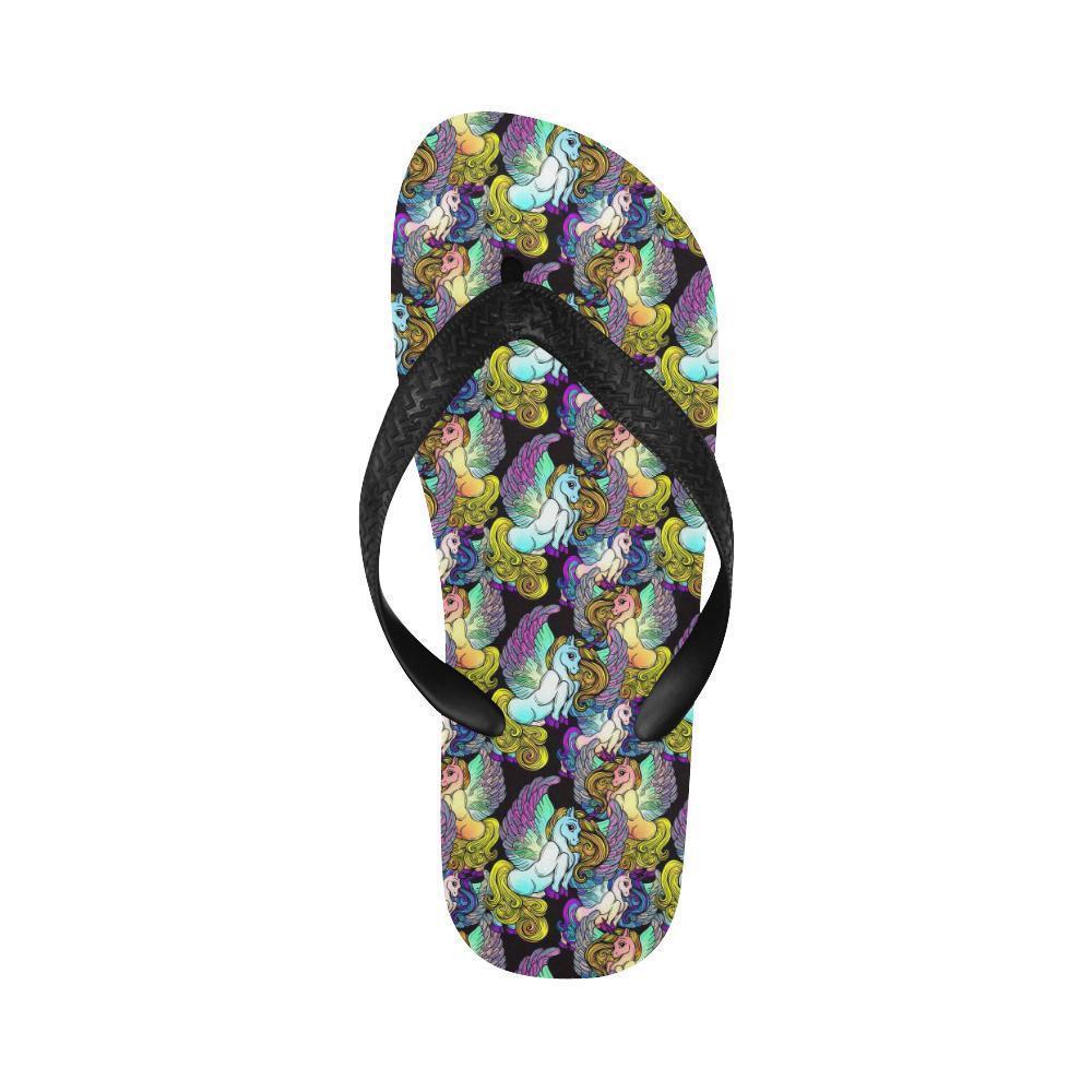 Unicorn With Wings Print Pattern Flip Flops-JTAMIGO.COM